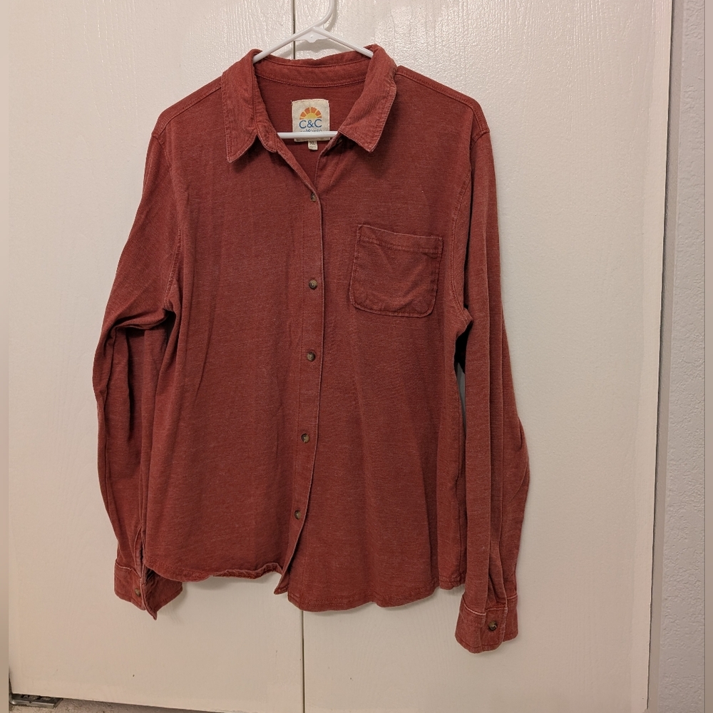 C&C California Women's Rust Button Up Shirt